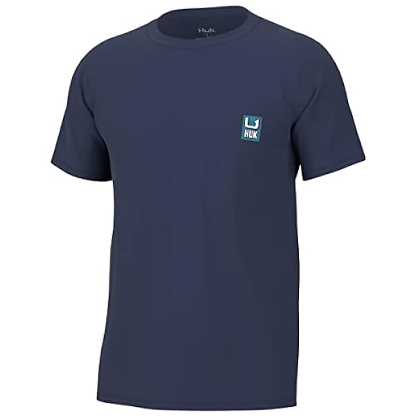 HUK Manga Corta, Camiseta de Pesca para Hombre Camisa